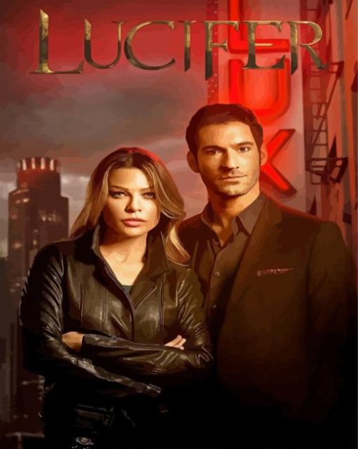 Lucifer Morningstar And Chloe Poster Paint by number