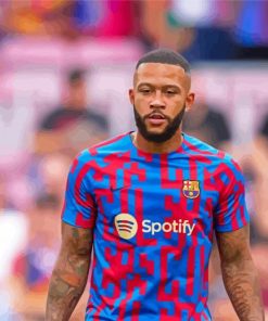 Memphis Depay Fcb Barcelona paint by number