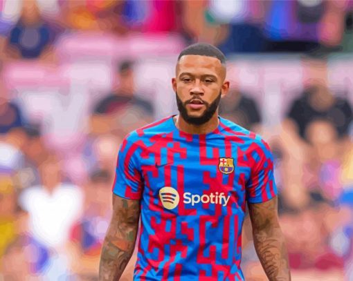 Memphis Depay Fcb Barcelona paint by number