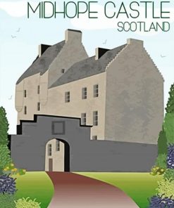 Midhope Castle Poster paint by number