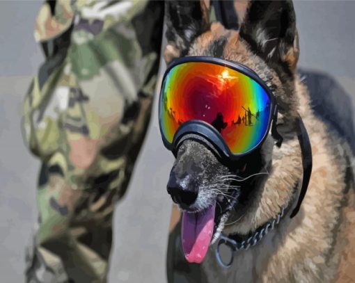 Military Dog paint by number