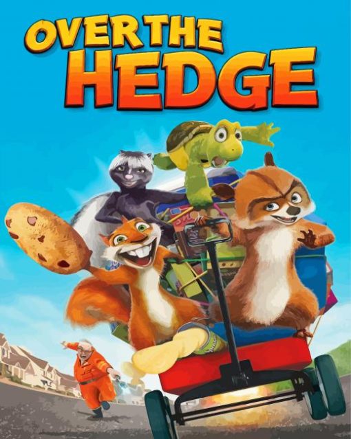 Over The Hedge Cartoon Poster paint by number