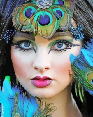 Peacock Lady paint by number