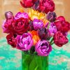 Peony Tulip Vase paint by number