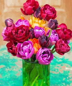 Peony Tulip Vase paint by number