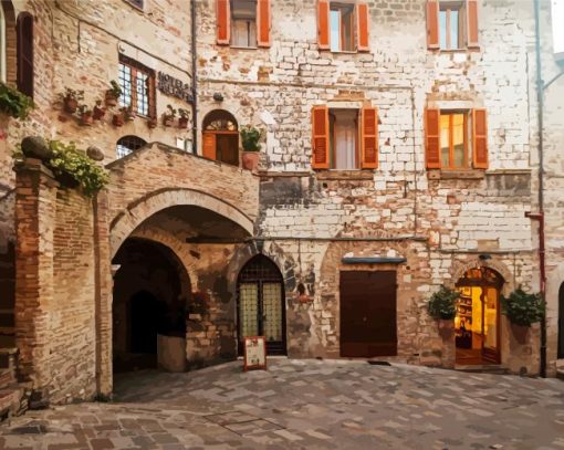 Perugia Old Buildings paint by number