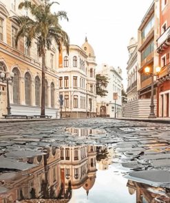 Recife Buildings Reflection paint by number