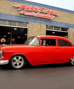 Red 55 Chevrolet paint by number