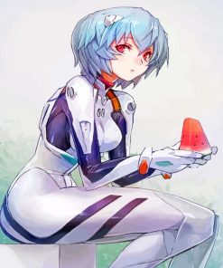 Rei Ayanami Anime Girl paint by number