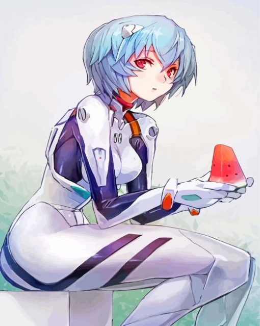 Rei Ayanami Anime Girl paint by number