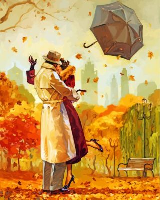 Romantic Autumn Couple paint by number