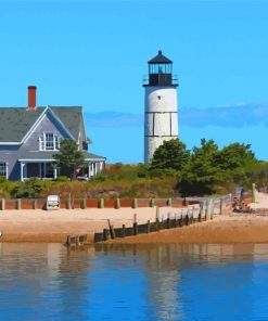 Sandy Neck Beach Lighthouse In Massachusetts paint by number