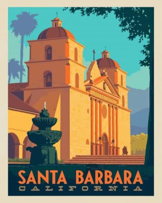 Santa Barbara California Poster paint by number