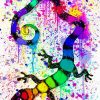 Splatter Colourful Gecko paint by number