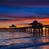 Sunset At Fort Myers Beach Pier paint by number