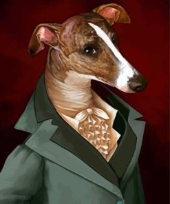 The Greyhound Dog In Uniform paint by number