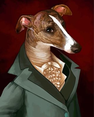 The Greyhound Dog In Uniform paint by number