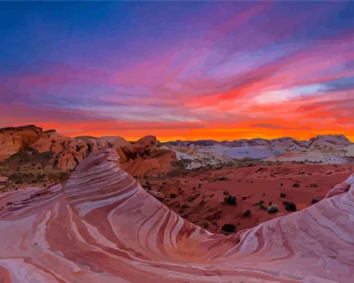 Valley Of Fire State Park At Sunset paint by number