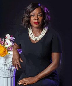 Viola Davis Wearing Black paint by number