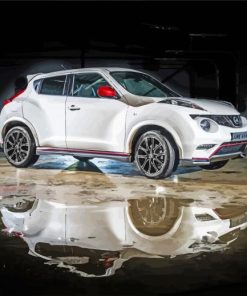 White Nissan Juke Reflection paint by number