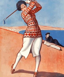 Woman Golfer Paint by number