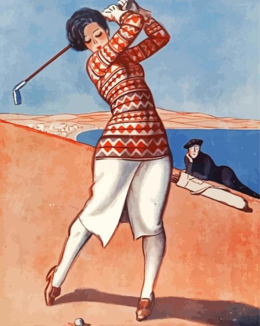 Woman Golfer Paint by number