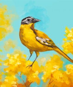 Yellow Bird And Yellow Flowers paint by number