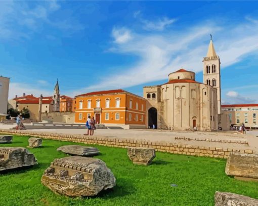 Zadar City Buildings paint by number