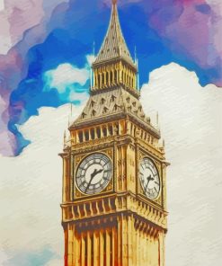 Abstract Big Ben Tower paint by number