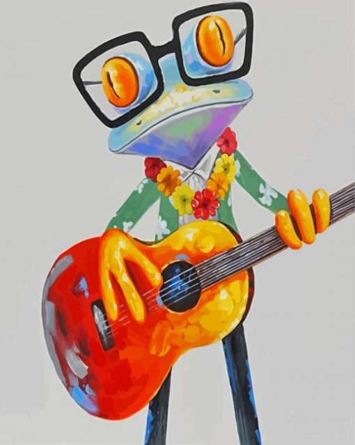 Abstract Frog With Guitar Paint by number