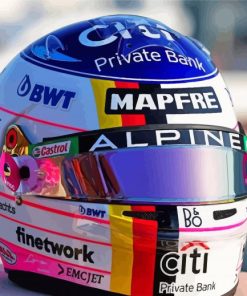 Aesthetic F1 Helment paint by number