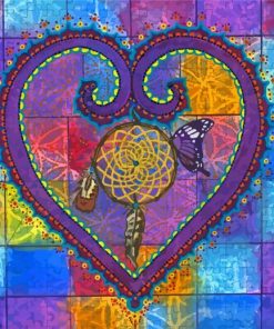 Aesthetic Sacred Heart Mandala paint by number