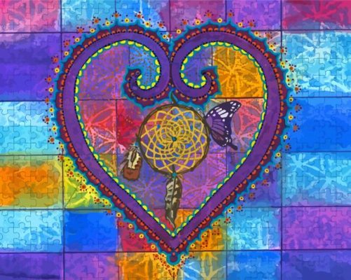 Aesthetic Sacred Heart Mandala paint by number