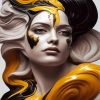 Aesthetic Black And Gold Lady paint by number