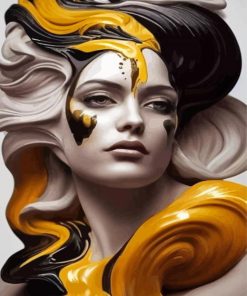 Aesthetic Black And Gold Lady paint by number