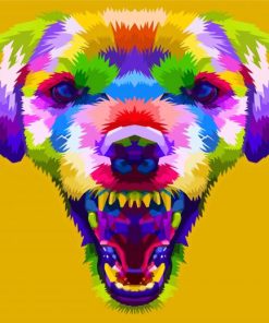 Angry Colorful Puppy paint by number