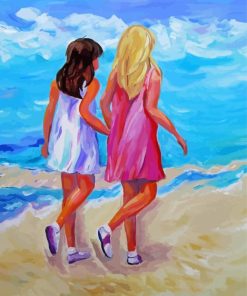 Besties At The Beach paint by number