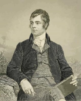 Black And White Robert Burns paint by number