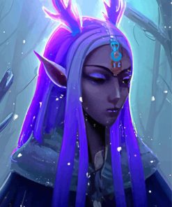 Black Elf With Purple Hair paint by number