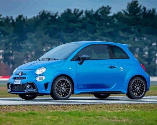 Blue Fiat Abarth paint by number