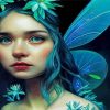 Blue Butterfly Fairy Paint by number