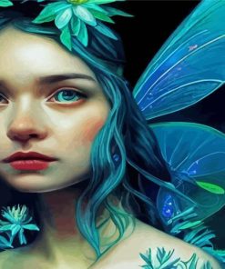 Blue Butterfly Fairy Paint by number