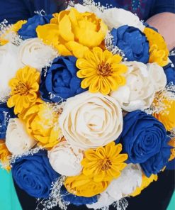 Blue Yellow Bouquet Flowers paint by number