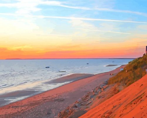 Cape Cod Beach Peninsula paint by number