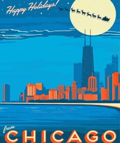 Chicago Christmas Poster paint by number