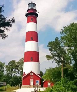 Chincoteague Lighthouse paint by number