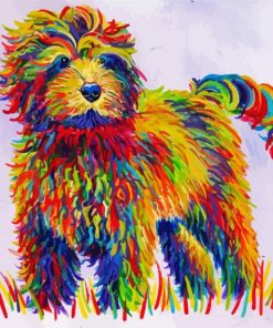 Colorful Cockapoo Abstract paint by number