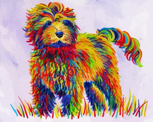 Colorful Cockapoo Abstract paint by number