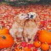 Cute Autumn Golden Retriever paint by number