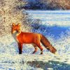 Fox In Snow paint by number